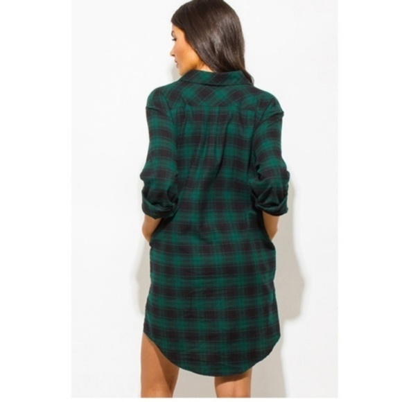 LAST 1!  NWT Green Plaid Flannel Tunic/Dress - Picture 4 of 6